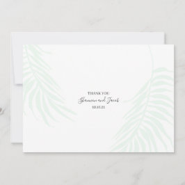 Tarjeta de nota de agradecimiento de hojas de palm