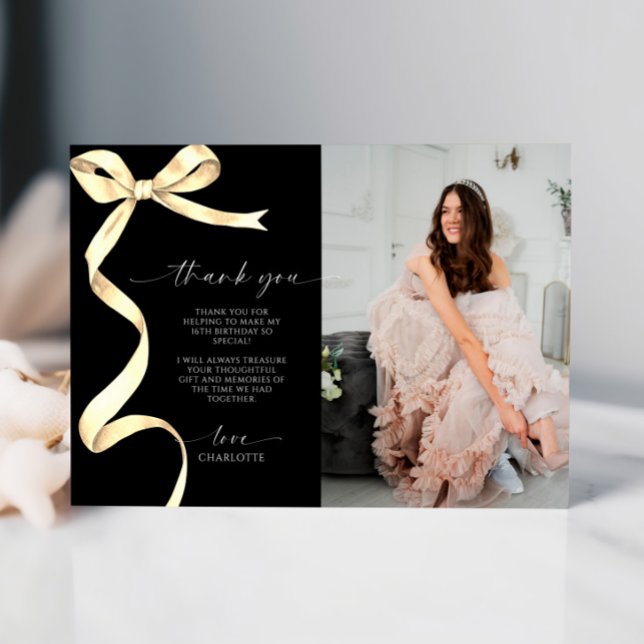 Tarjeta de nota de agradecimiento de la foto de la (Subido por el creador)