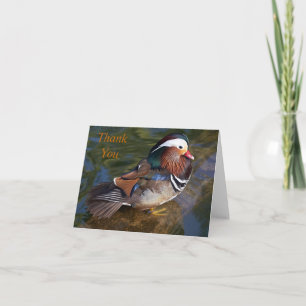 tarjeta de nota de agradecimiento de mandarin duck