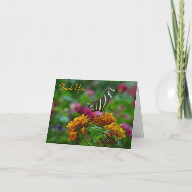 tarjeta de nota de agradecimiento de mariposa (Anverso)