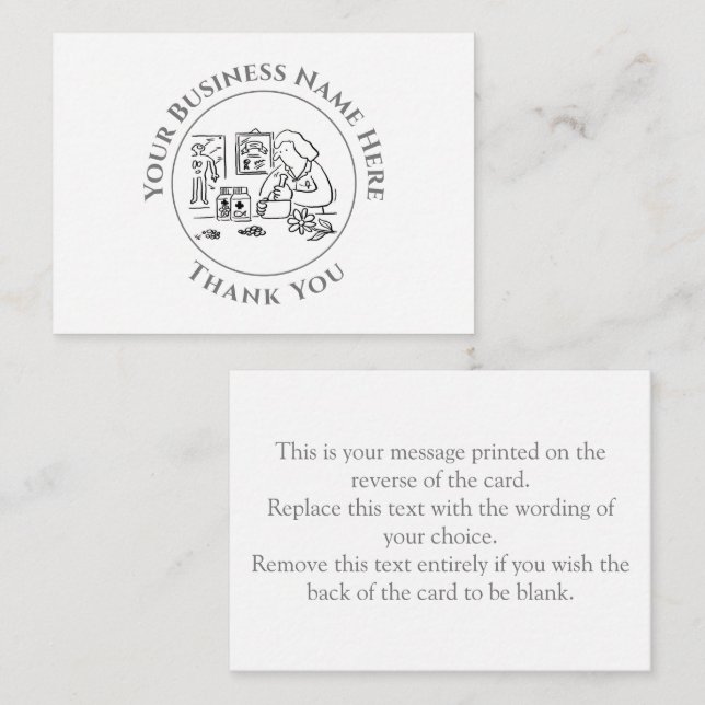 Tarjeta de nota de agradecimiento de medicina alte (Anverso / Reverso)