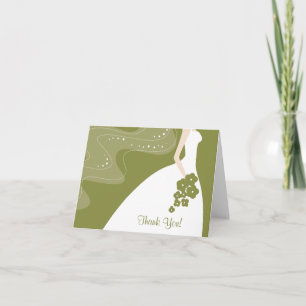 Tarjeta de nota de agradecimiento de novia elegant