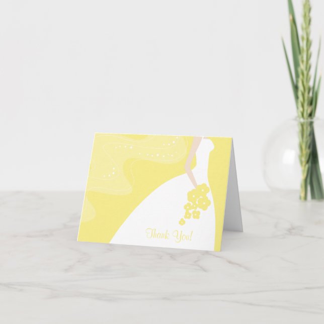 Tarjeta de nota de agradecimiento de novia elegant (Anverso)