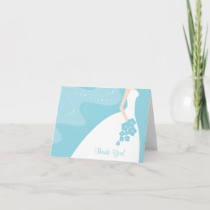Tarjeta de nota de agradecimiento de novia elegant