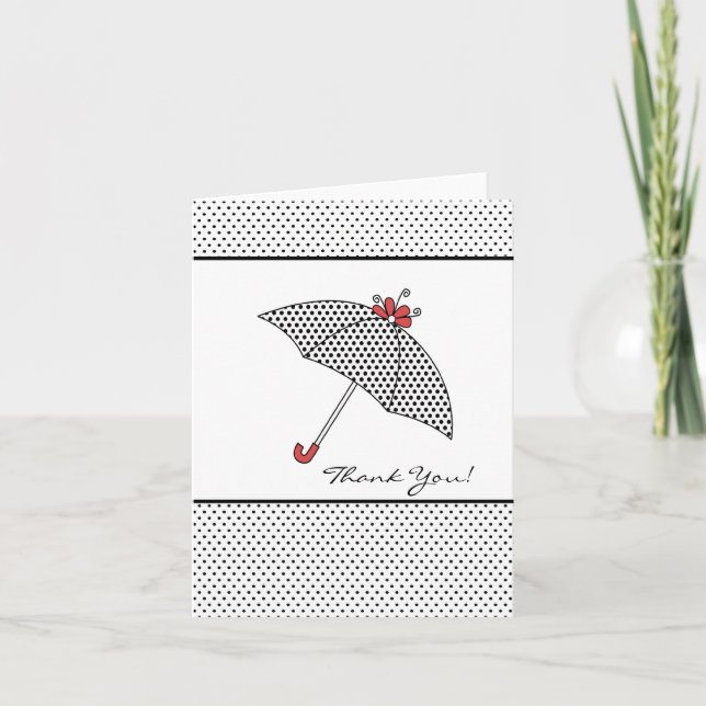 Tarjeta de nota de agradecimiento de paraguas de d (Anverso)