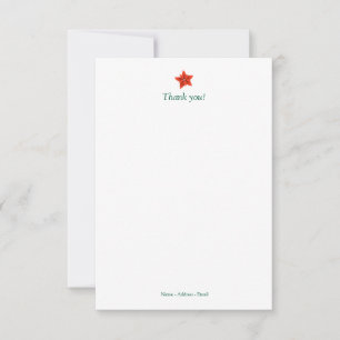 Tarjeta de nota de agradecimiento de Poinsettia de
