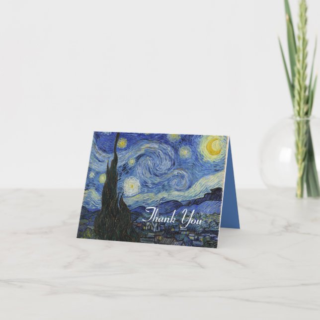 Tarjeta de nota de agradecimiento de Starry Night  (Anverso)