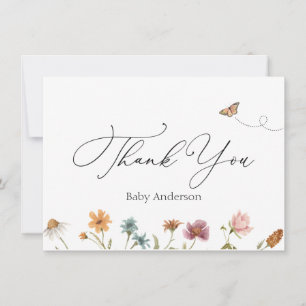Tarjeta de nota de agradecimiento de Wildflower Ba