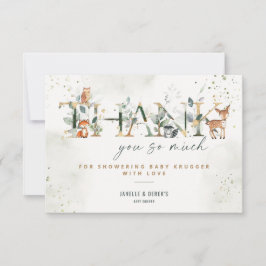 Tarjeta de nota de agradecimiento de Woodland Baby