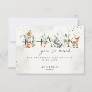 Tarjeta de nota de agradecimiento de Woodland Baby