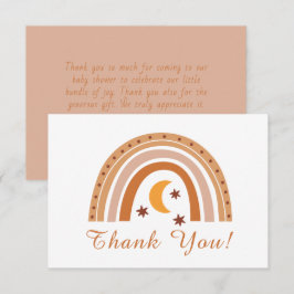 Tarjeta de nota de agradecimiento del boho moderno