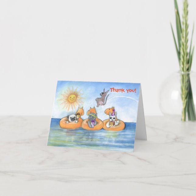 Tarjeta de nota de agradecimiento del Fiesta del g (Anverso)