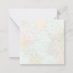 Tarjeta de nota de agradecimiento del Mapa Mundial