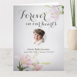 Tarjeta de nota de agradecimiento en memoria de la