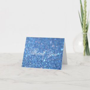 Tarjeta de nota de agradecimiento - Fab azul con p