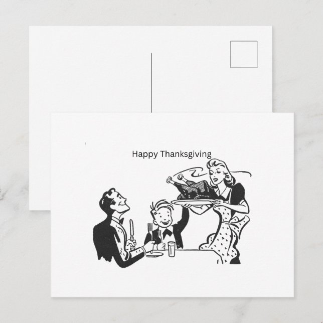 Tarjeta de nota de agradecimiento feliz, postal (Anverso / Reverso)