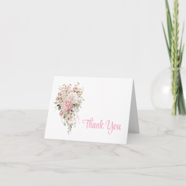 Tarjeta de nota de agradecimiento floral (Anverso)