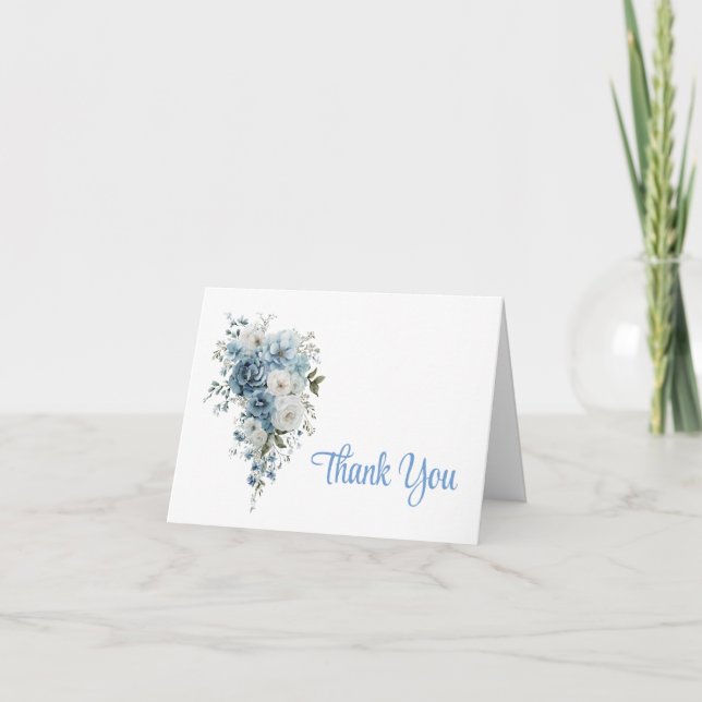 Tarjeta de nota de agradecimiento floral (Anverso)