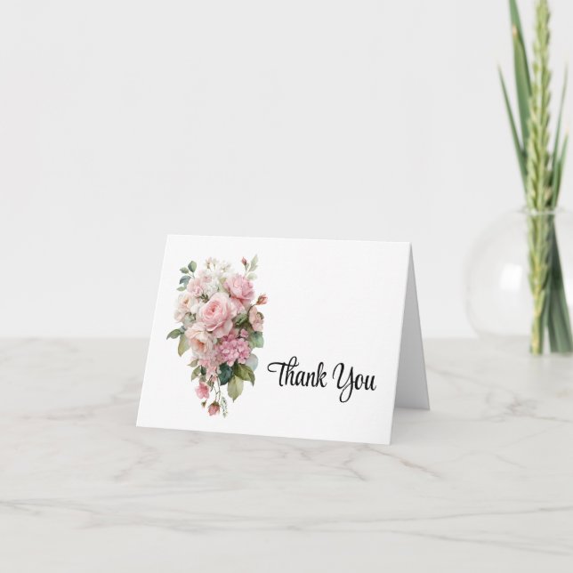 Tarjeta de nota de agradecimiento floral (Anverso)