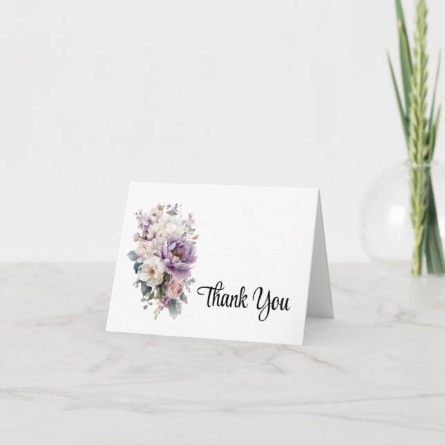 Tarjeta de nota de agradecimiento floral (Anverso)