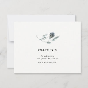 Tarjeta de nota de agradecimiento floral de Cardo 