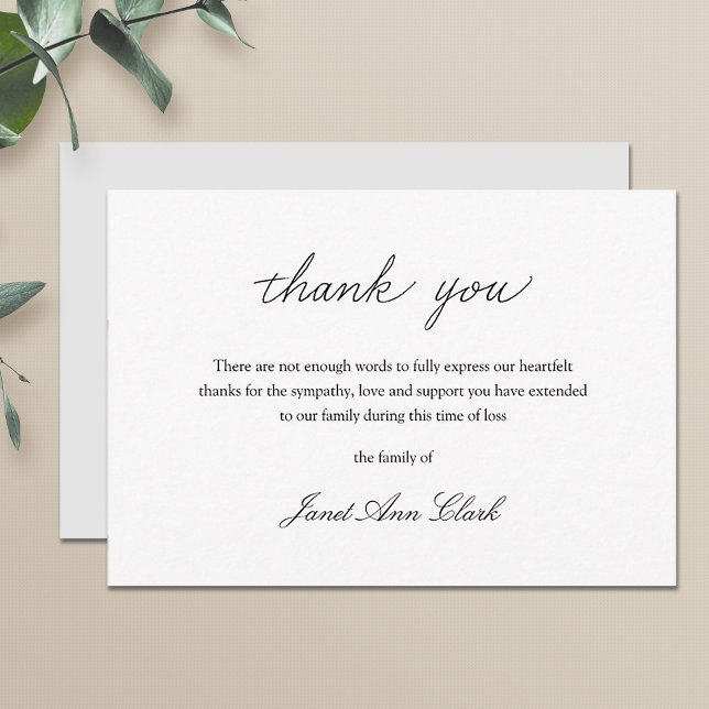 Tarjeta de nota de agradecimiento funeral simple (Subido por el creador)
