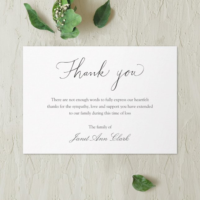 Tarjeta de nota de agradecimiento funeral simple (Subido por el creador)