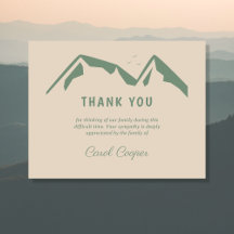 Tarjeta de nota de agradecimiento funeraria con mo