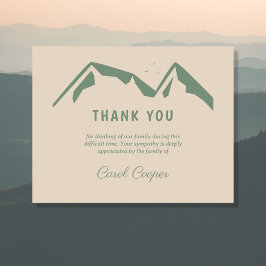 Tarjeta de nota de agradecimiento funeraria con mo