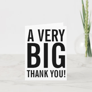 Tarjeta de nota de agradecimiento muy grande