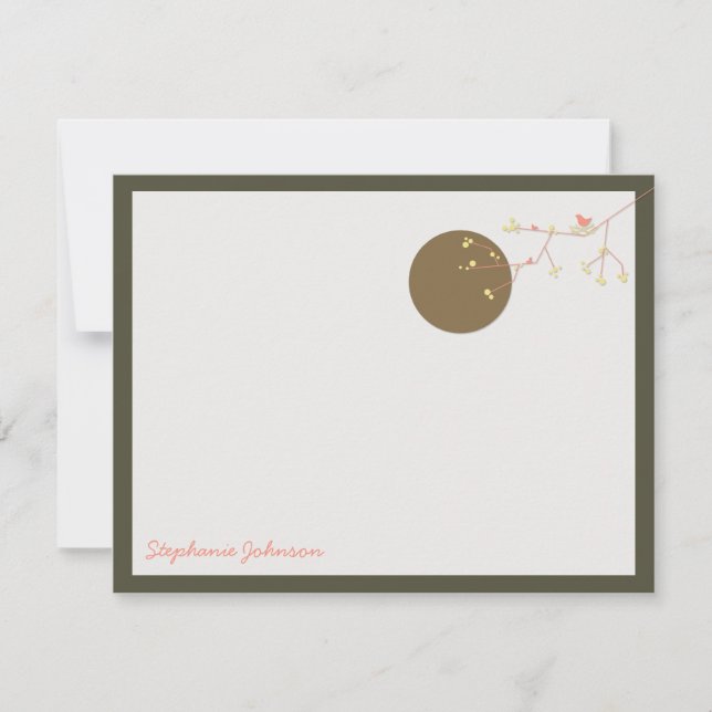 Tarjeta de nota de agradecimiento para Aves Anidad (Anverso)