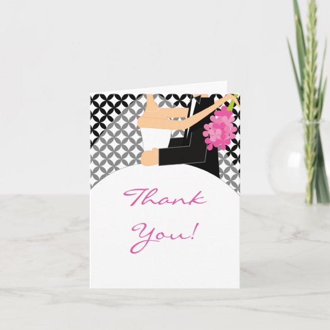 Tarjeta de nota de agradecimiento para Novias Negr (Anverso)