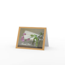 Tarjeta de nota de agradecimiento para tulipanes r