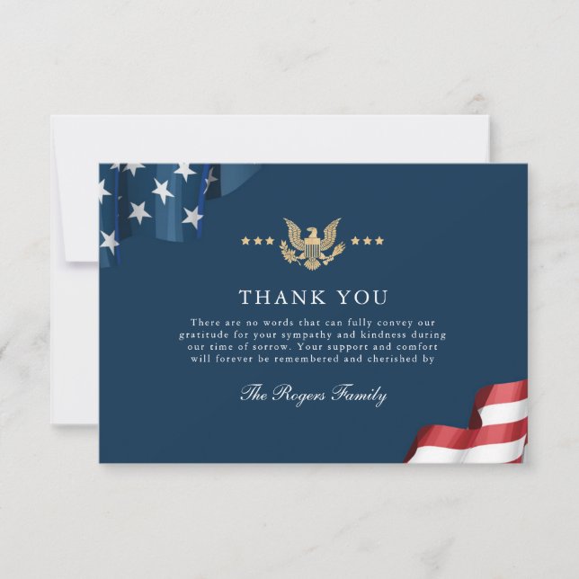 Tarjeta de nota de agradecimiento Patriot Flat (Anverso)