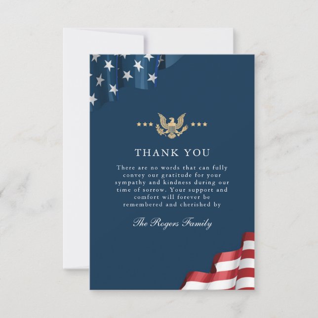 Tarjeta de nota de agradecimiento Patriot Flat (Anverso)