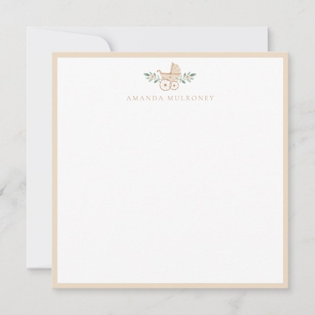 Tarjeta de nota de agradecimiento plana de Baby Sh (Anverso)