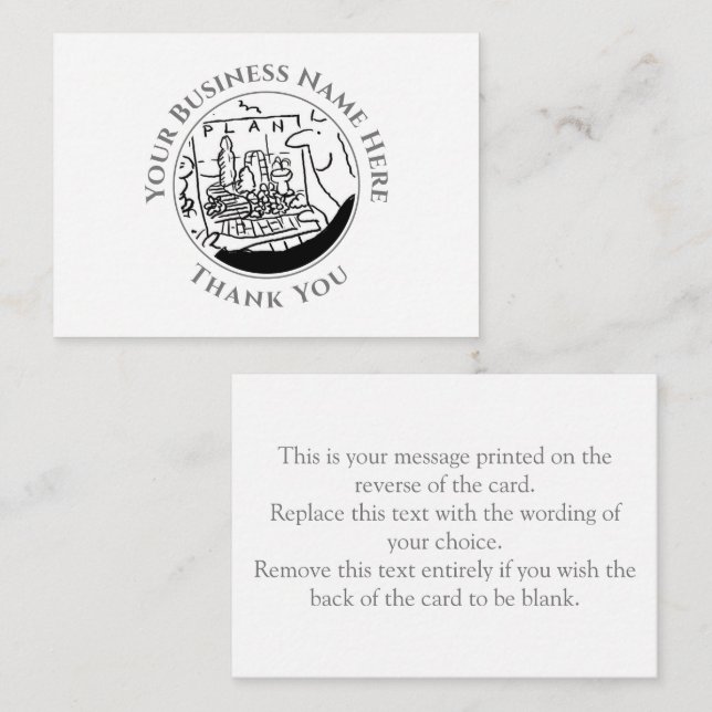 Tarjeta de nota de agradecimiento por el diseño de (Anverso / Reverso)