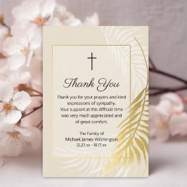 Tarjeta de nota de agradecimiento por el funeral d