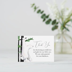 Tarjeta de nota de agradecimiento por el oso colga