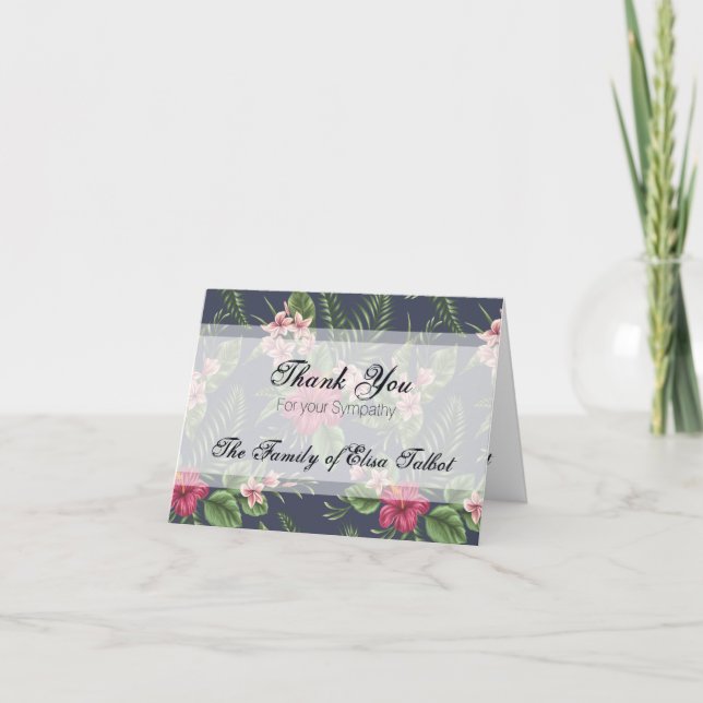 Tarjeta de nota de agradecimiento por solidaridad  (Anverso)