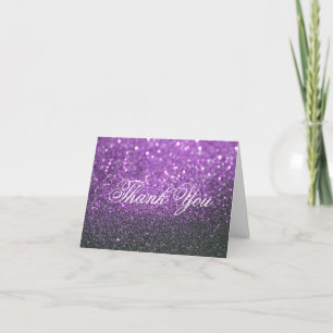 Tarjeta de nota de agradecimiento - Purple Lit Nit