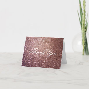 Tarjeta de nota de agradecimiento - Rose Glitter F