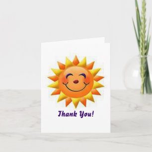 Tarjeta de nota de agradecimiento Sunshine