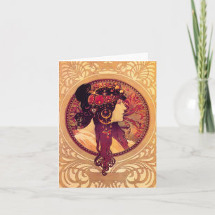 Tarjeta de nota de Alfonso Mucha Donna Orechini