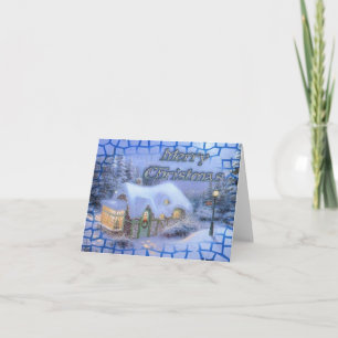 Tarjeta de nota de algodón para Navidades de invie