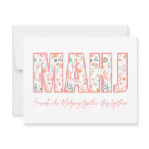 Tarjeta de Nota de Amistad Floral Mahjong