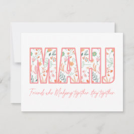 Tarjeta de Nota de Amistad Floral Mahjong