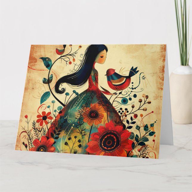 Tarjeta De Nota De Amor A Las Aves (Anverso)