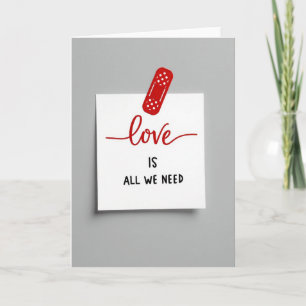 Tarjeta de nota de amor con lunares rojos