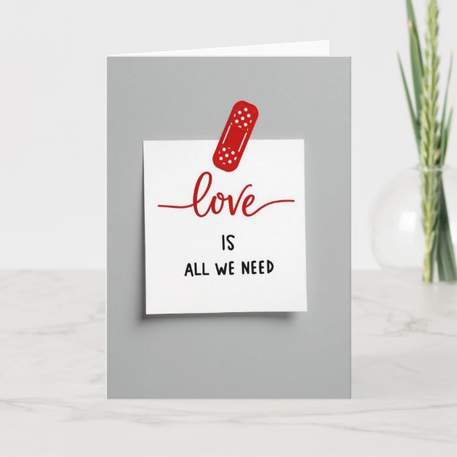 Tarjeta de nota de amor con lunares rojos (Anverso)